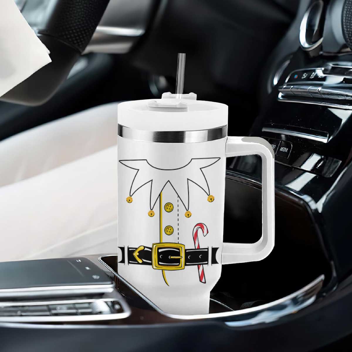 Christmas Elf Costume Tumbler With Handle Holiday Costume Funny Christmas Gift TS10 Print Your Wear