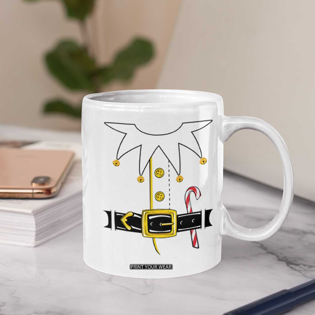 Christmas Elf Costume Coffee Mug Holiday Costume Funny Christmas Gift TS10 Print Your Wear