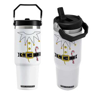 Christmas Elf Costume Flip Straw Tumbler Holiday Costume Funny Christmas Gift TS10 One Size: 30 oz White Print Your Wear