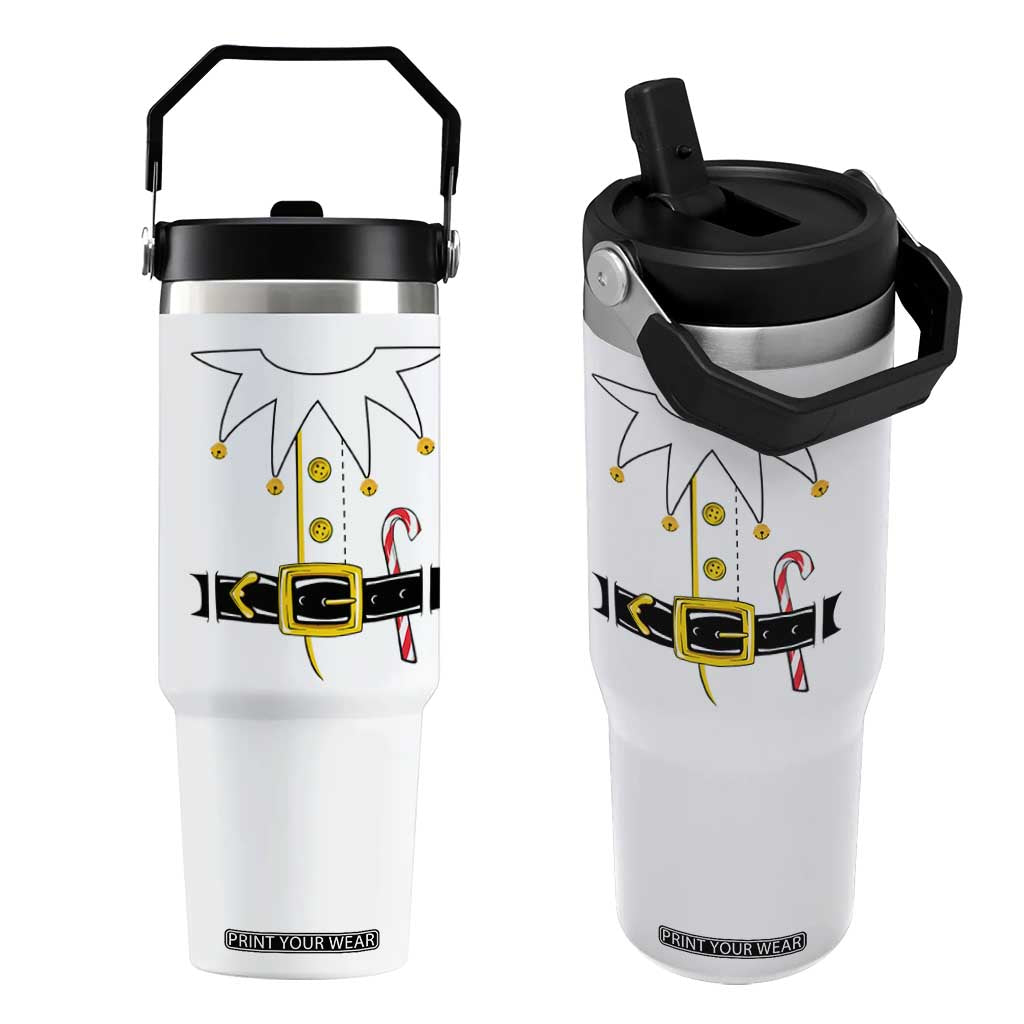Christmas Elf Costume Flip Straw Tumbler Holiday Costume Funny Christmas Gift TS10 One Size: 30 oz White Print Your Wear