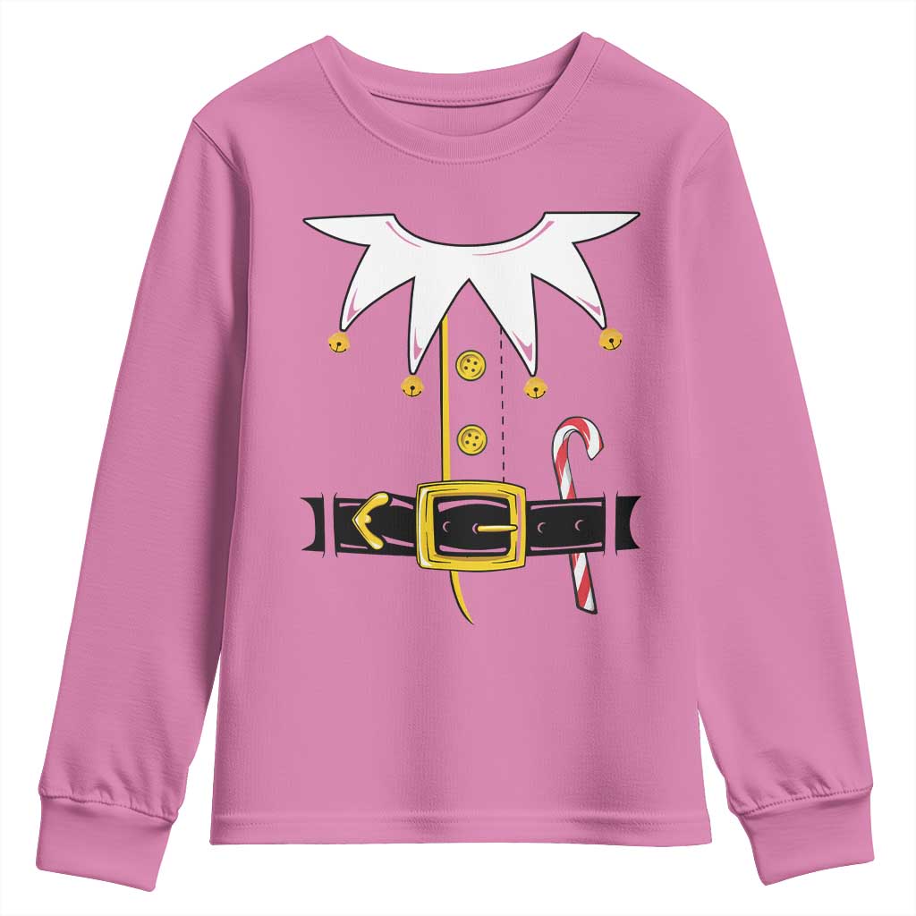 Christmas Elf Costume Youth Sweatshirt Holiday Costume Funny Christmas Gift TS10 Azalea Print Your Wear