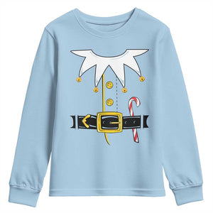 Christmas Elf Costume Youth Sweatshirt Holiday Costume Funny Christmas Gift TS10 Light Blue Print Your Wear