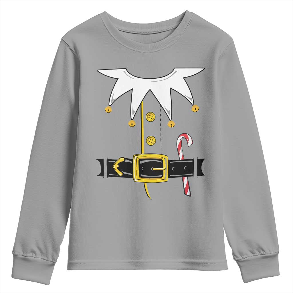Christmas Elf Costume Youth Sweatshirt Holiday Costume Funny Christmas Gift TS10 Sport Gray Print Your Wear