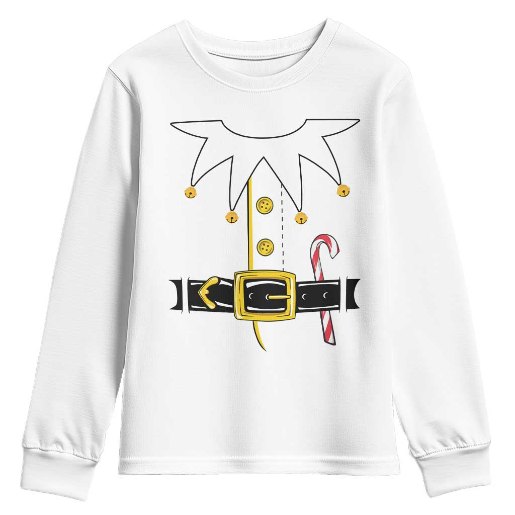 Christmas Elf Costume Youth Sweatshirt Holiday Costume Funny Christmas Gift TS10 White Print Your Wear