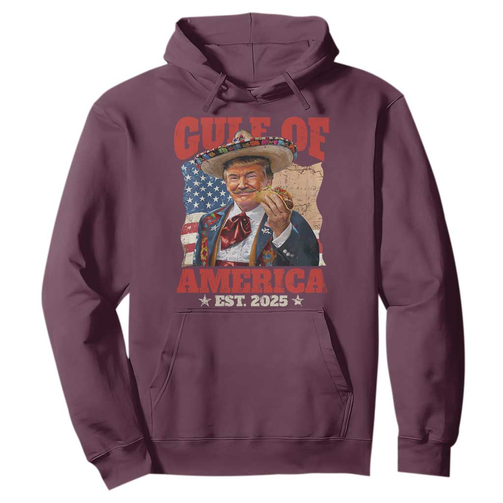 Gulf Of USA 2025 Hoodie USA American Flag Trump Gulf Mexico TS10 Maroon Print Your Wear