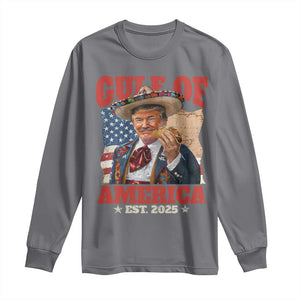 Gulf Of USA 2025 Long Sleeve Shirt USA American Flag Trump Gulf Mexico TS10 Charcoal Print Your Wear
