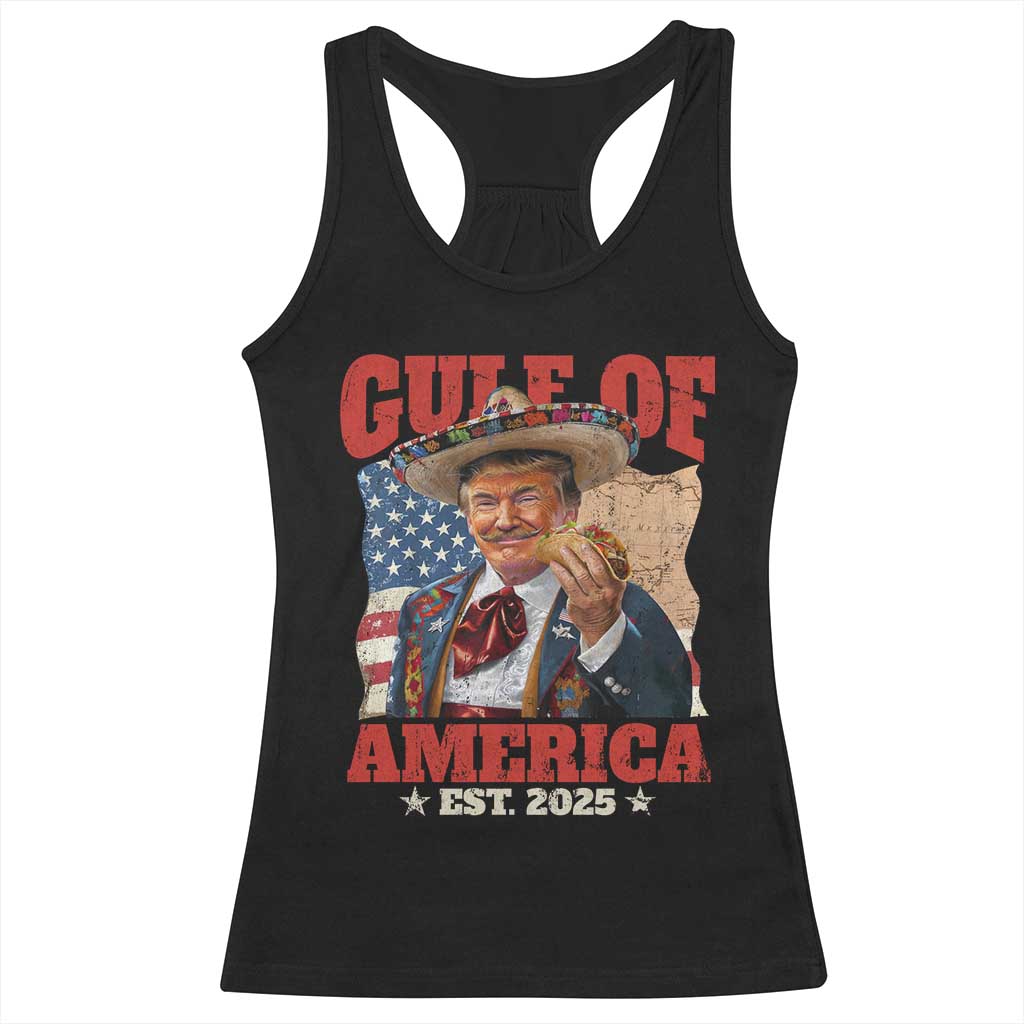 Gulf Of USA 2025 Racerback Tank Top USA American Flag Trump Gulf Mexico TS10 Black Print Your Wear