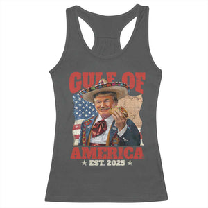 Gulf Of USA 2025 Racerback Tank Top USA American Flag Trump Gulf Mexico TS10 Dark Heather Print Your Wear
