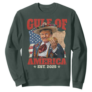 Gulf Of USA 2025 Sweatshirt USA American Flag Trump Gulf Mexico TS10 Dark Forest Green Print Your Wear