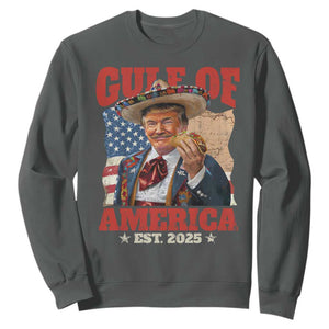 Gulf Of USA 2025 Sweatshirt USA American Flag Trump Gulf Mexico TS10 Dark Heather Print Your Wear