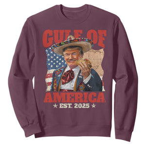 Gulf Of USA 2025 Sweatshirt USA American Flag Trump Gulf Mexico TS10 Maroon Print Your Wear