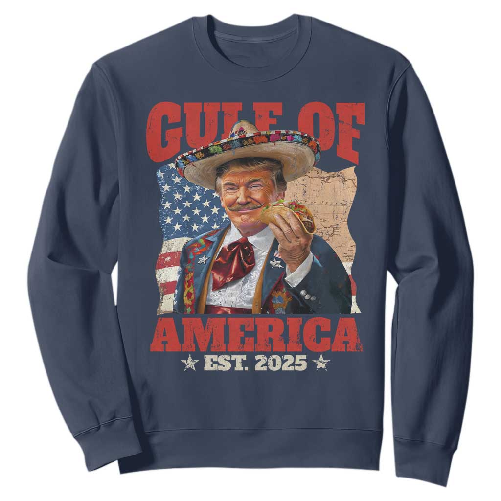 Gulf Of USA 2025 Sweatshirt USA American Flag Trump Gulf Mexico TS10 Navy Print Your Wear