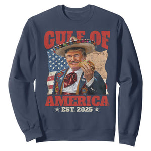 Gulf Of USA 2025 Sweatshirt USA American Flag Trump Gulf Mexico TS10 Navy Print Your Wear