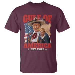 Gulf Of USA 2025 T Shirt USA American Flag Trump Gulf Mexico TS10 Maroon Print Your Wear
