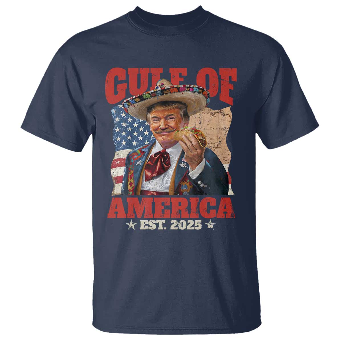 Gulf Of USA 2025 T Shirt USA American Flag Trump Gulf Mexico TS10 Navy Print Your Wear