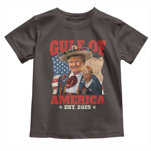 Gulf Of USA 2025 Toddler T Shirt USA American Flag Trump Gulf Mexico TS10 Dark Chocolate Print Your Wear
