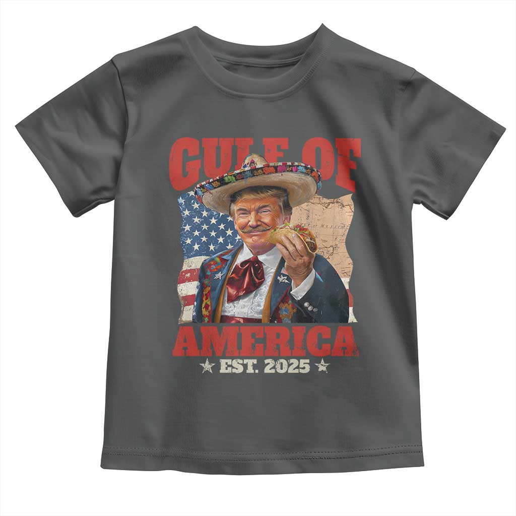 Gulf Of USA 2025 Toddler T Shirt USA American Flag Trump Gulf Mexico TS10 Dark Heather Print Your Wear