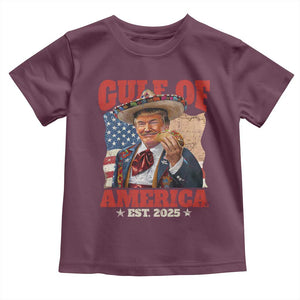 Gulf Of USA 2025 Toddler T Shirt USA American Flag Trump Gulf Mexico TS10 Maroon Print Your Wear