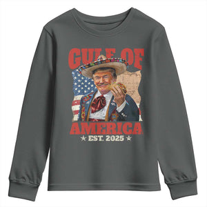 Gulf Of USA 2025 Youth Sweatshirt USA American Flag Trump Gulf Mexico TS10 Dark Heather Print Your Wear