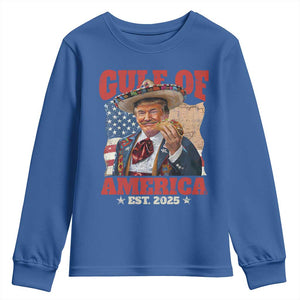 Gulf Of USA 2025 Youth Sweatshirt USA American Flag Trump Gulf Mexico TS10 Royal Blue Print Your Wear