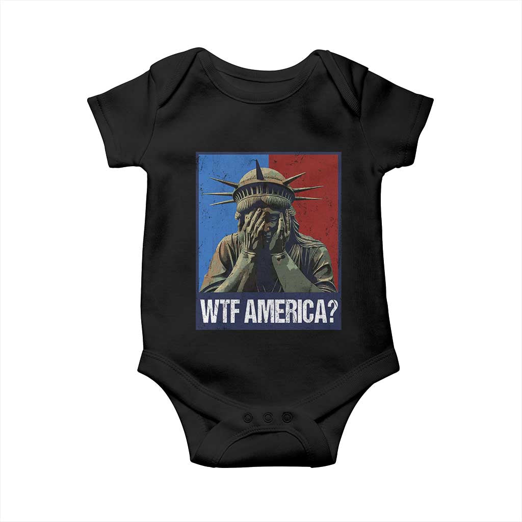 WTF America Baby Onesie Humor Statue of Liberty TS10 Black Print Your Wear