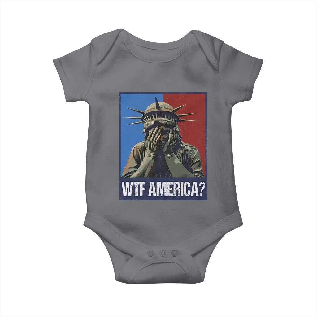 WTF America Baby Onesie Humor Statue of Liberty TS10 Charcoal Print Your Wear