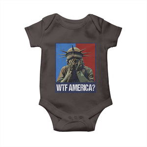 WTF America Baby Onesie Humor Statue of Liberty TS10 Dark Chocolate Print Your Wear