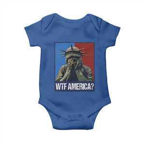 WTF America Baby Onesie Humor Statue of Liberty TS10 Royal Blue Print Your Wear
