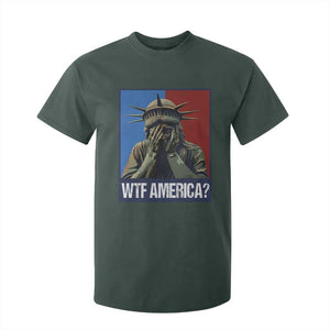 WTF America T Shirt For Kid Humor Statue of Liberty TS10 Dark Forest Green Print Your Wear