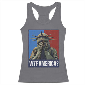 WTF America Racerback Tank Top Humor Statue of Liberty TS10 Charcoal Print Your Wear