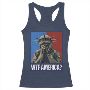 WTF America Racerback Tank Top Humor Statue of Liberty TS10 Navy Print Your Wear