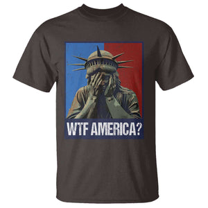 WTF America T Shirt Humor Statue of Liberty TS10 Dark Chocolate Print Your Wear