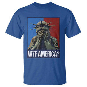 WTF America T Shirt Humor Statue of Liberty TS10 Royal Blue Print Your Wear