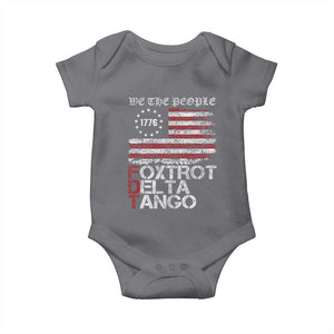 Foxtrots Delta Tangos Baby Onesie US Flag We The People TS10 Charcoal Print Your Wear