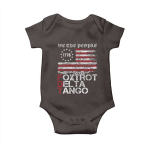 Foxtrots Delta Tangos Baby Onesie US Flag We The People TS10 Dark Chocolate Print Your Wear