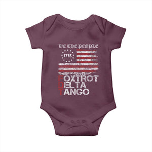 Foxtrots Delta Tangos Baby Onesie US Flag We The People TS10 Maroon Print Your Wear