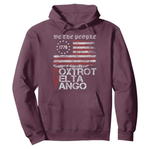Foxtrots Delta Tangos Hoodie US Flag We The People TS10 Maroon Print Your Wear