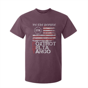 Foxtrots Delta Tangos T Shirt For Kid US Flag We The People TS10 Maroon Print Your Wear