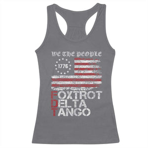 Foxtrots Delta Tangos Racerback Tank Top US Flag We The People TS10 Charcoal Print Your Wear