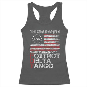 Foxtrots Delta Tangos Racerback Tank Top US Flag We The People TS10 Dark Heather Print Your Wear