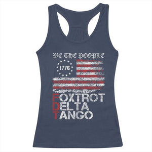 Foxtrots Delta Tangos Racerback Tank Top US Flag We The People TS10 Navy Print Your Wear