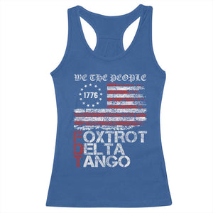 Foxtrots Delta Tangos Racerback Tank Top US Flag We The People TS10 Royal Blue Print Your Wear