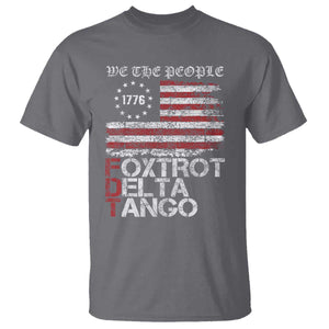 Foxtrots Delta Tangos T Shirt US Flag We The People TS10 Charcoal Print Your Wear