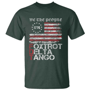 Foxtrots Delta Tangos T Shirt US Flag We The People TS10 Dark Forest Green Print Your Wear