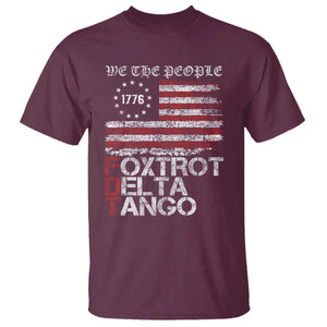 Foxtrots Delta Tangos T Shirt US Flag We The People TS10 Maroon Print Your Wear