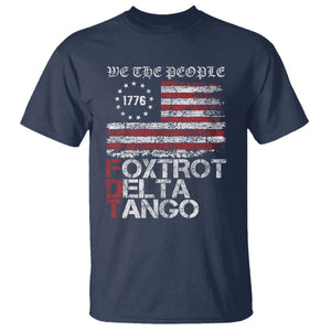 Foxtrots Delta Tangos T Shirt US Flag We The People TS10 Navy Print Your Wear