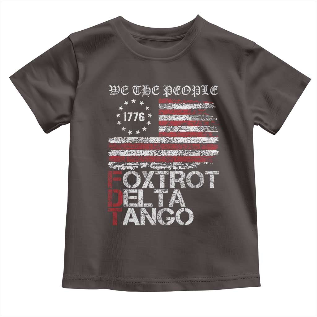 Foxtrots Delta Tangos Toddler T Shirt US Flag We The People TS10 Dark Chocolate Print Your Wear