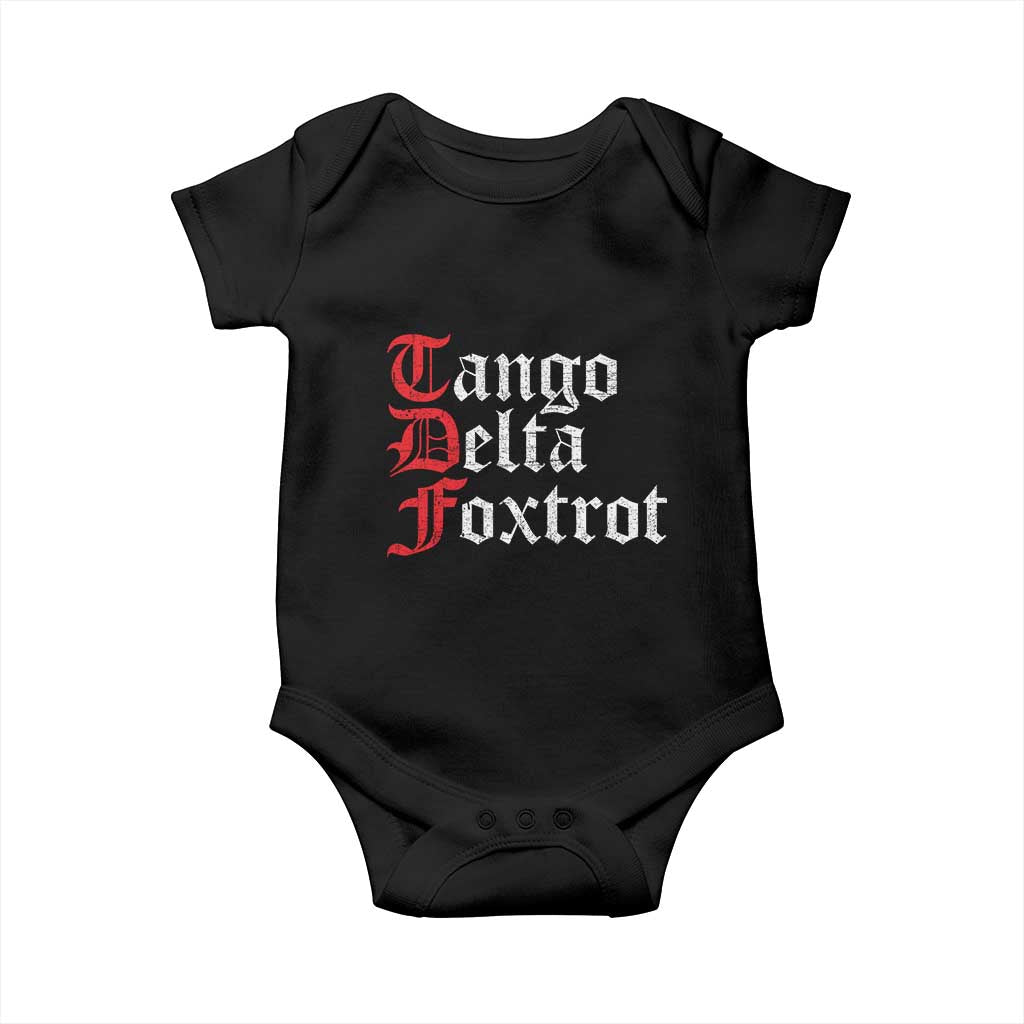 Funny Foxtrots Delta Tangos Baby Onesie TS10 Black Print Your Wear