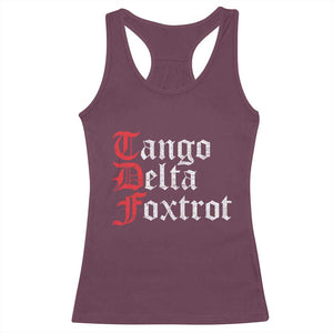 Funny Foxtrots Delta Tangos Racerback Tank Top TS10 Maroon Print Your Wear