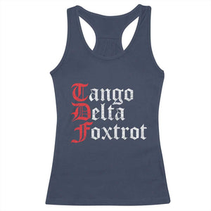 Funny Foxtrots Delta Tangos Racerback Tank Top TS10 Navy Print Your Wear